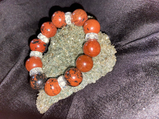 SMALL (Women’s/Petite) Chunky Mahogany Obsidian Bracelet