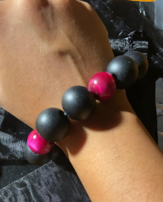 Pink Tigers Eye Pop Bracelet