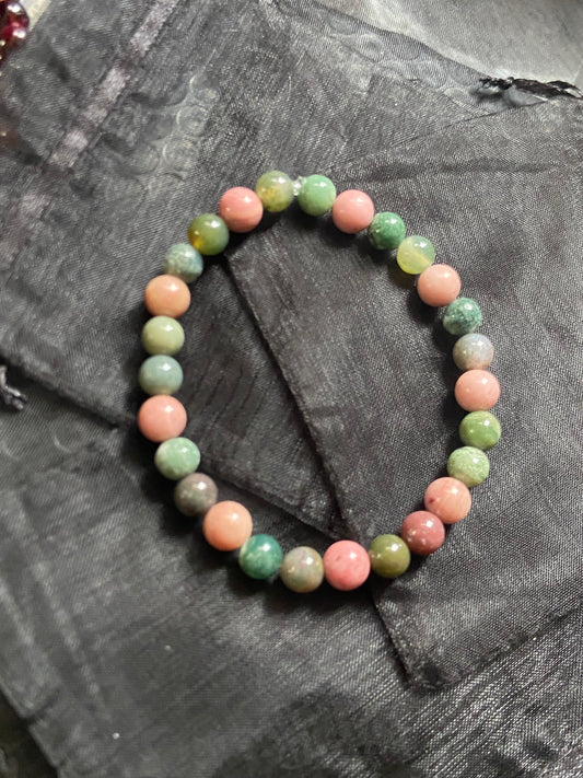 Pink Jade and Indian Agate