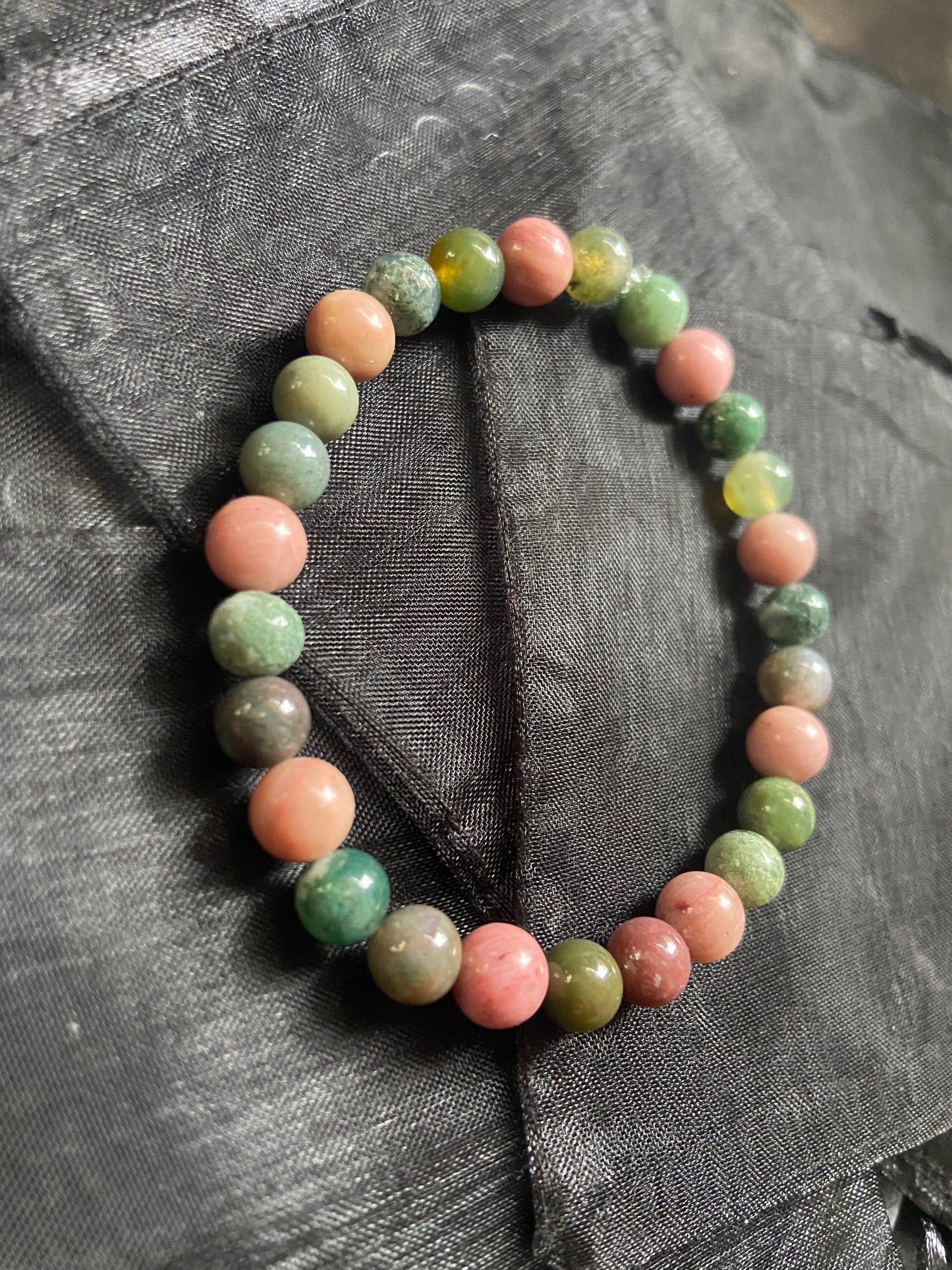 Pink Jade and Indian Agate