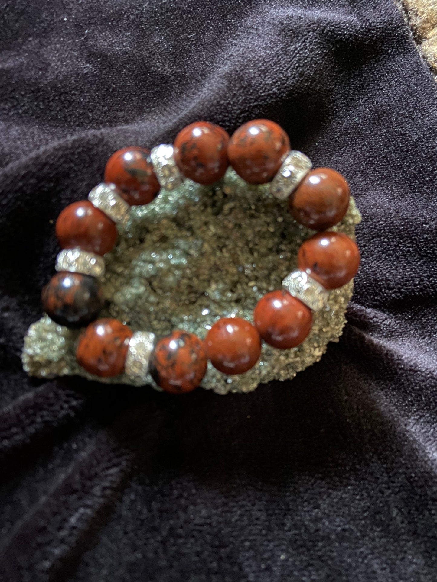 SMALL (Women’s/Petite) Chunky Mahogany Obsidian Bracelet