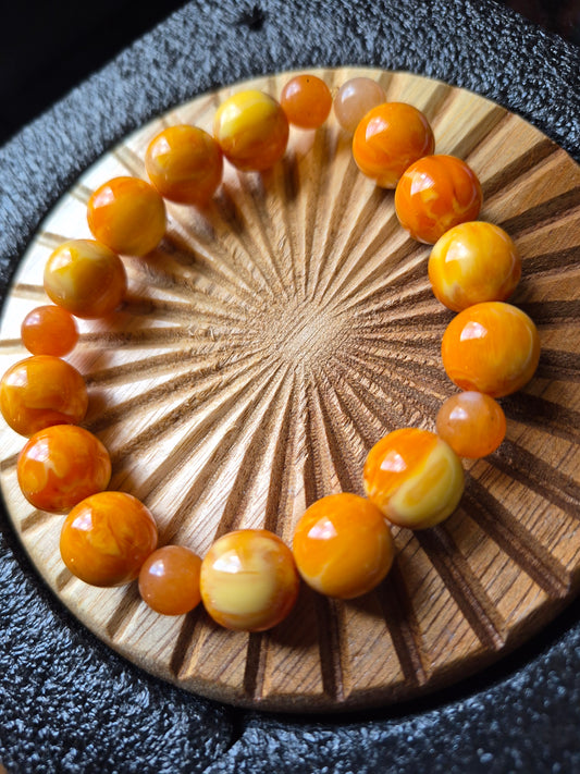 Orange Swirl Bracelet w/ Carnelian