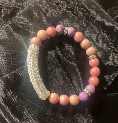 Pink and Purple Jade Bracelet