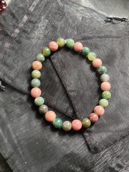 Pink Jade and Indian Agate