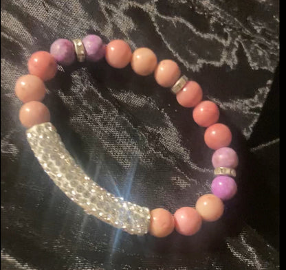 Pink and Purple Jade Bracelet