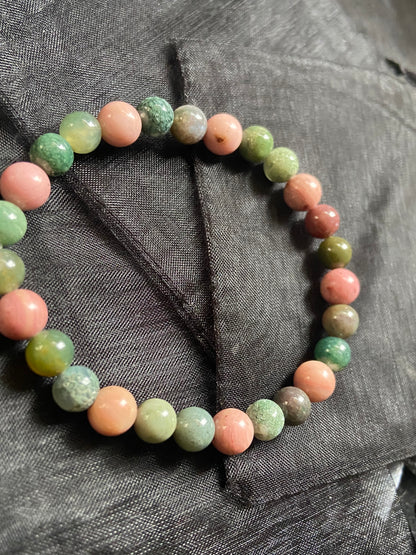 Pink Jade and Indian Agate