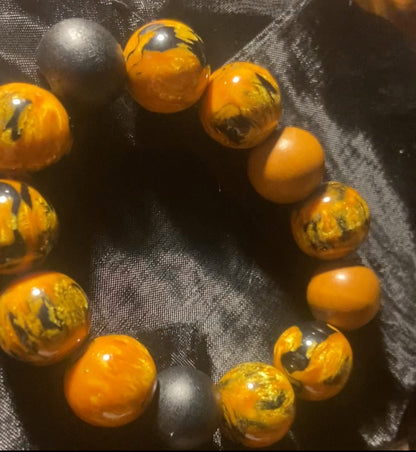 Resin And Wood Bracelet Big Beads