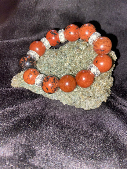 SMALL (Women’s/Petite) Chunky Mahogany Obsidian Bracelet