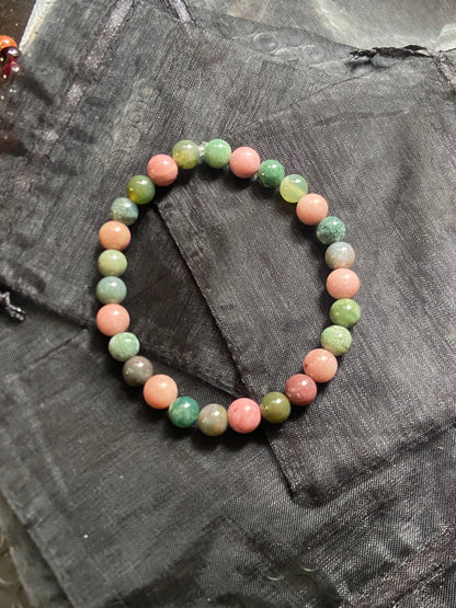 Pink Jade and Indian Agate