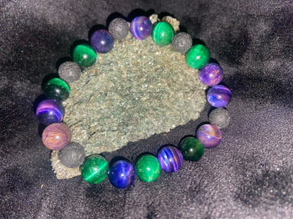 Dual Tigers Eye Bracelet (Large/Mens)