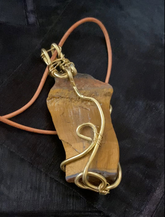 Raw Tigers Eye in Gold