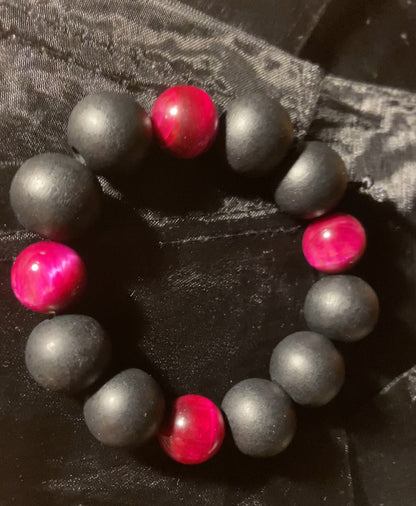 Pink Tigers Eye Pop Bracelet