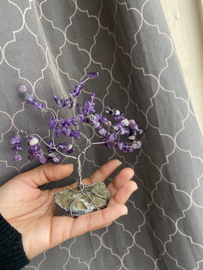 Amethyst Crystal Tree on Agate Base