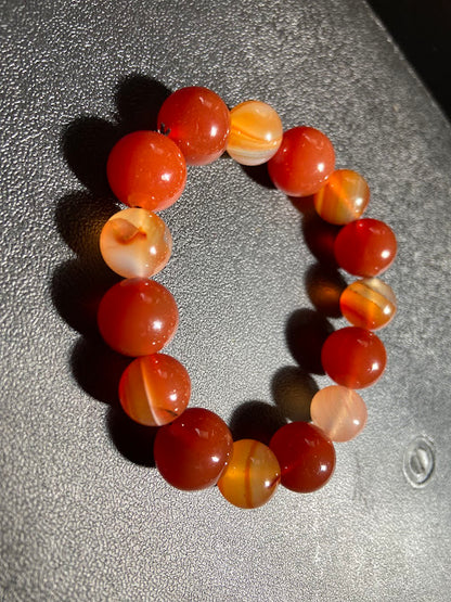 Carnelian And Agate Bracelet