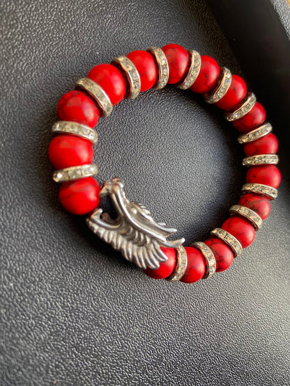 Red Turquoise Dragon Head
