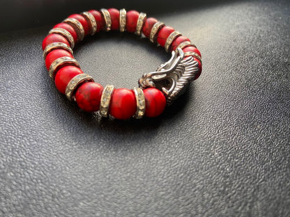 Red Turquoise Dragon Head