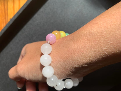 Rainbow Selenite With White Jade