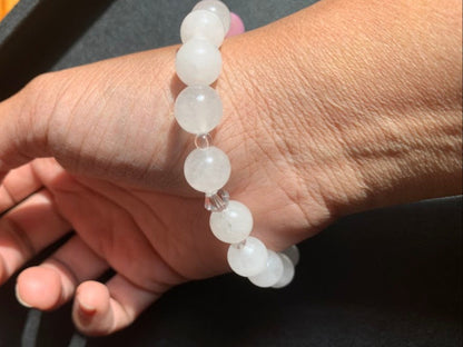 Rainbow Selenite With White Jade