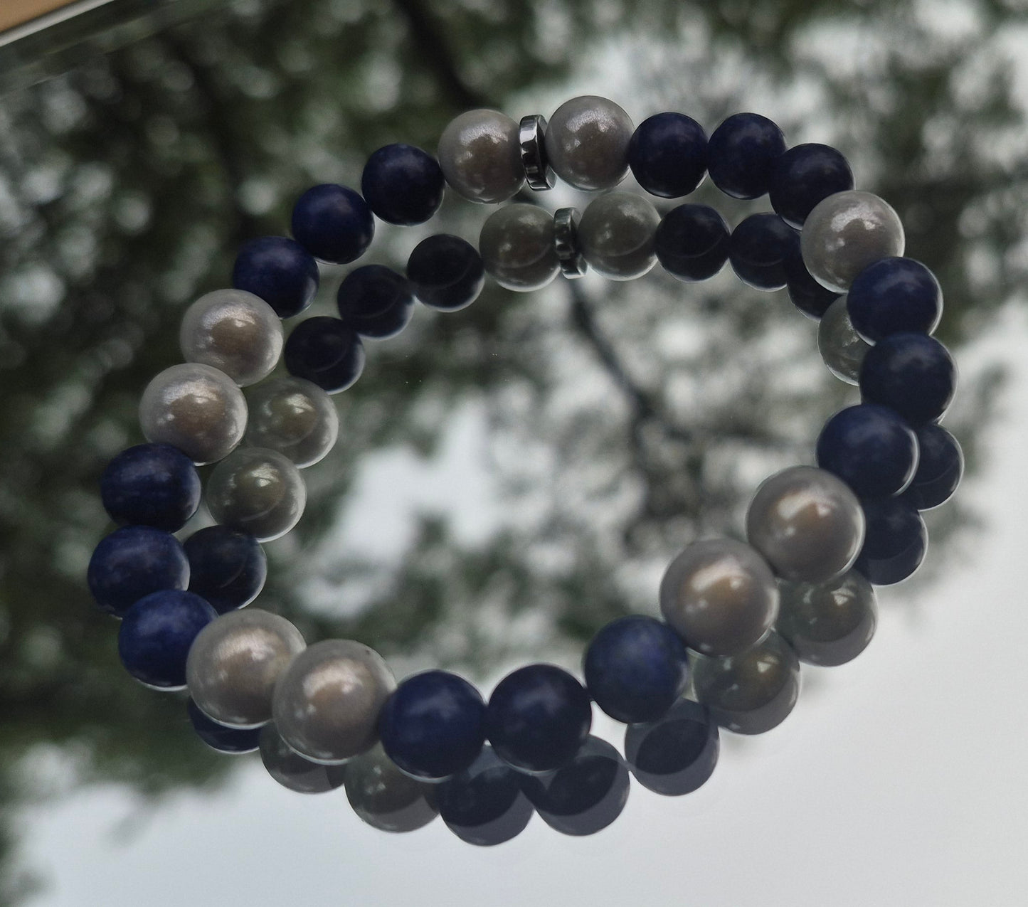 Lapis Lazuli and Pearl White Beads