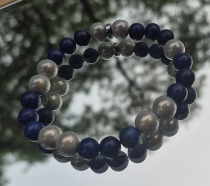 Lapis Lazuli and Pearl White Beads