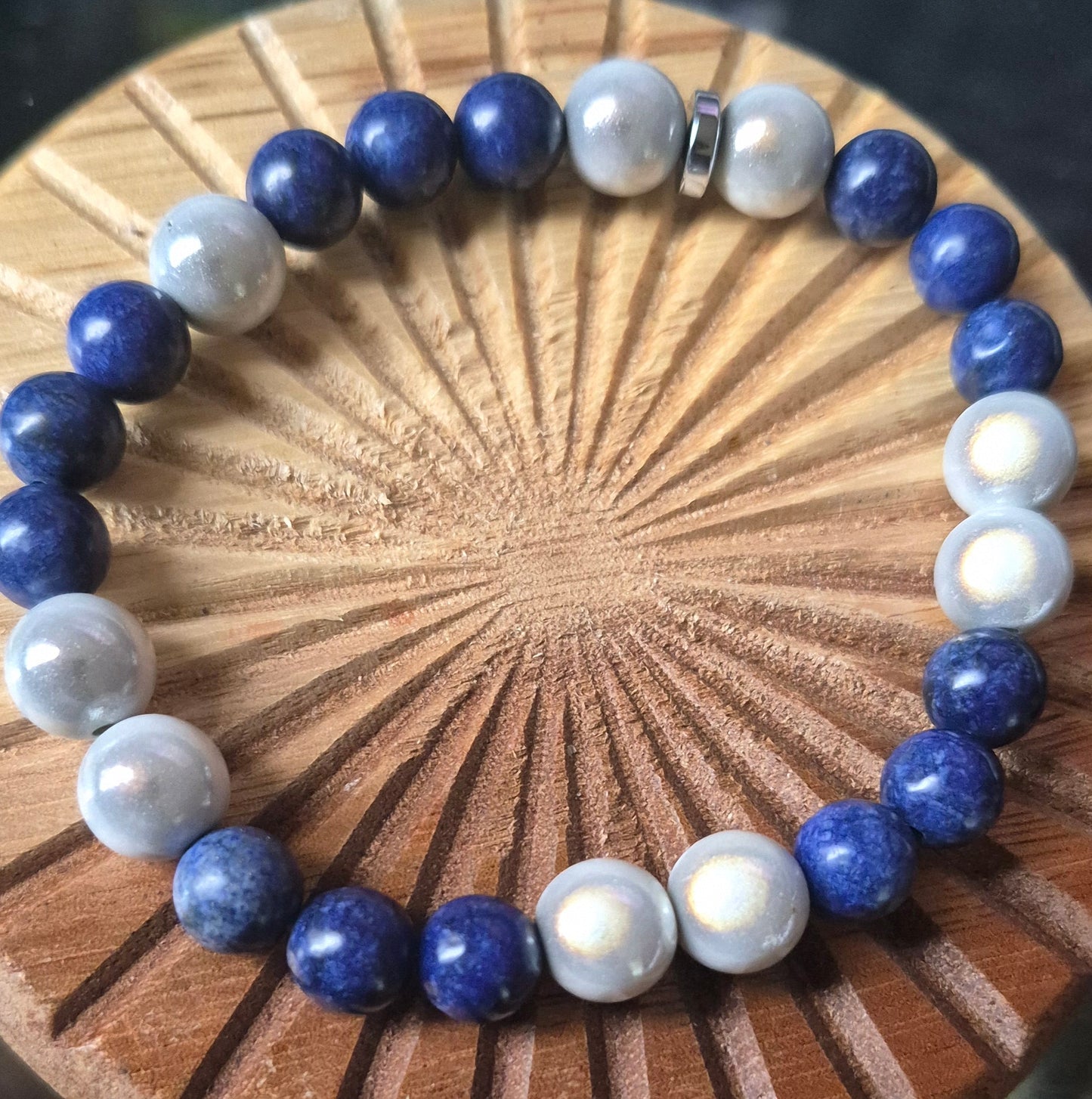 Lapis Lazuli and Pearl White Beads