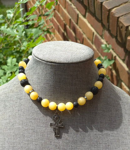 Yellow Jade W/ Ankh