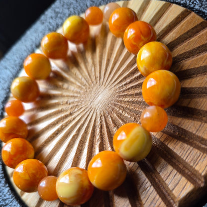 Orange Swirl Bracelet w/ Carnelian