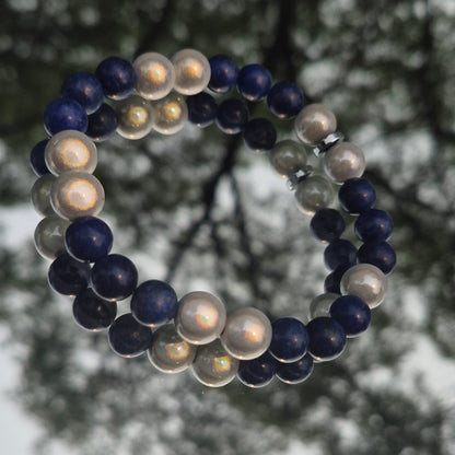 Lapis Lazuli and Pearl White Beads