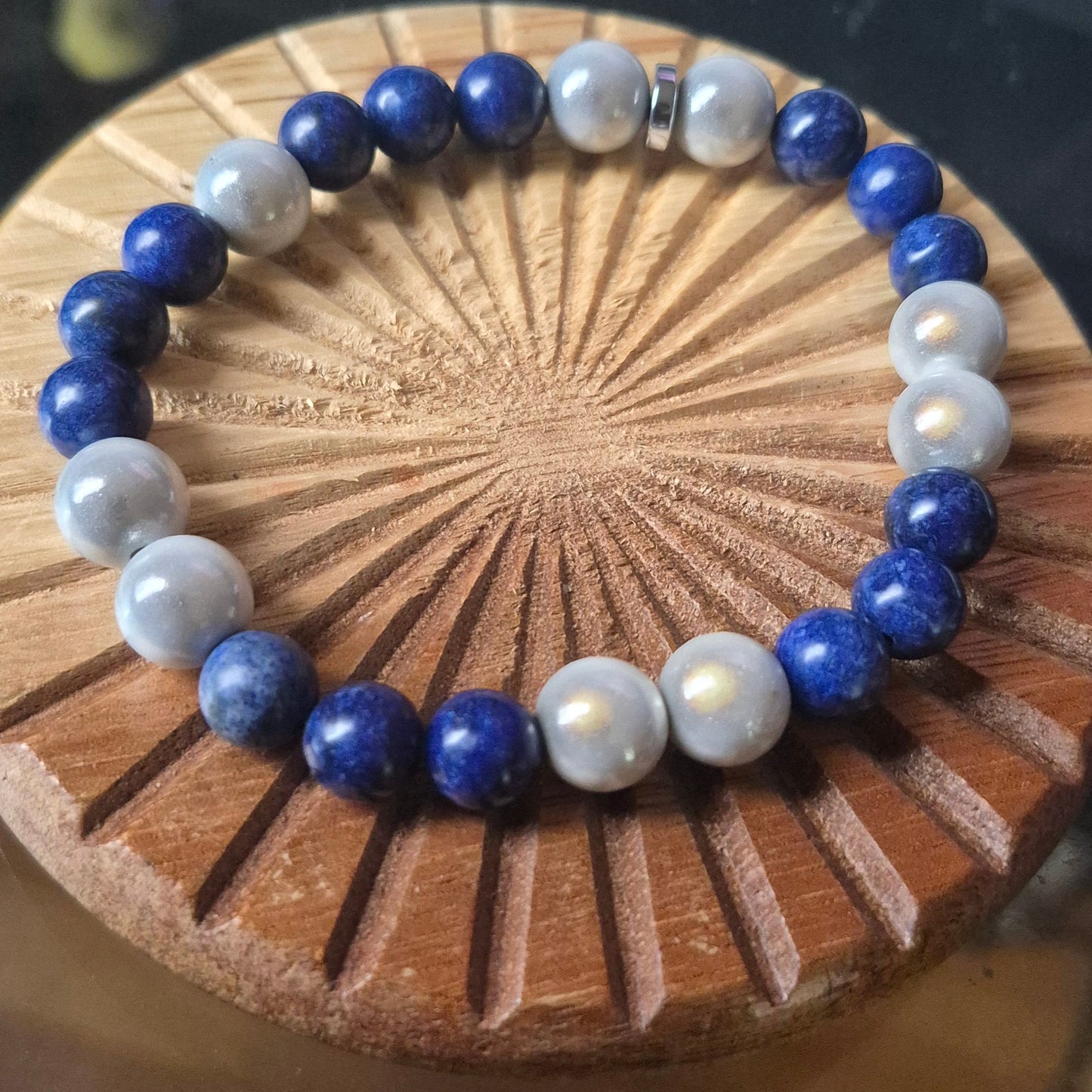 Lapis Lazuli and Pearl White Beads
