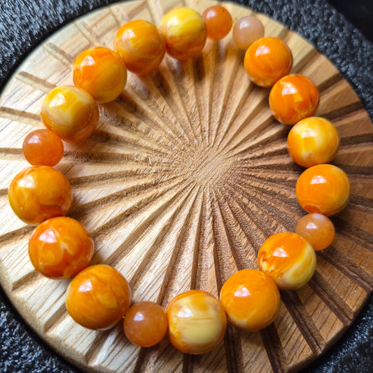 Orange Swirl Bracelet w/ Carnelian