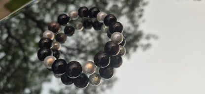Obsidian and Pearl White Beads