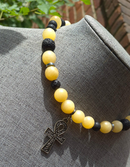 Yellow Jade W/ Ankh