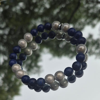 Lapis Lazuli and Pearl White Beads