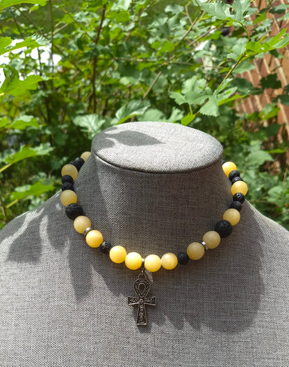 Yellow Jade W/ Ankh