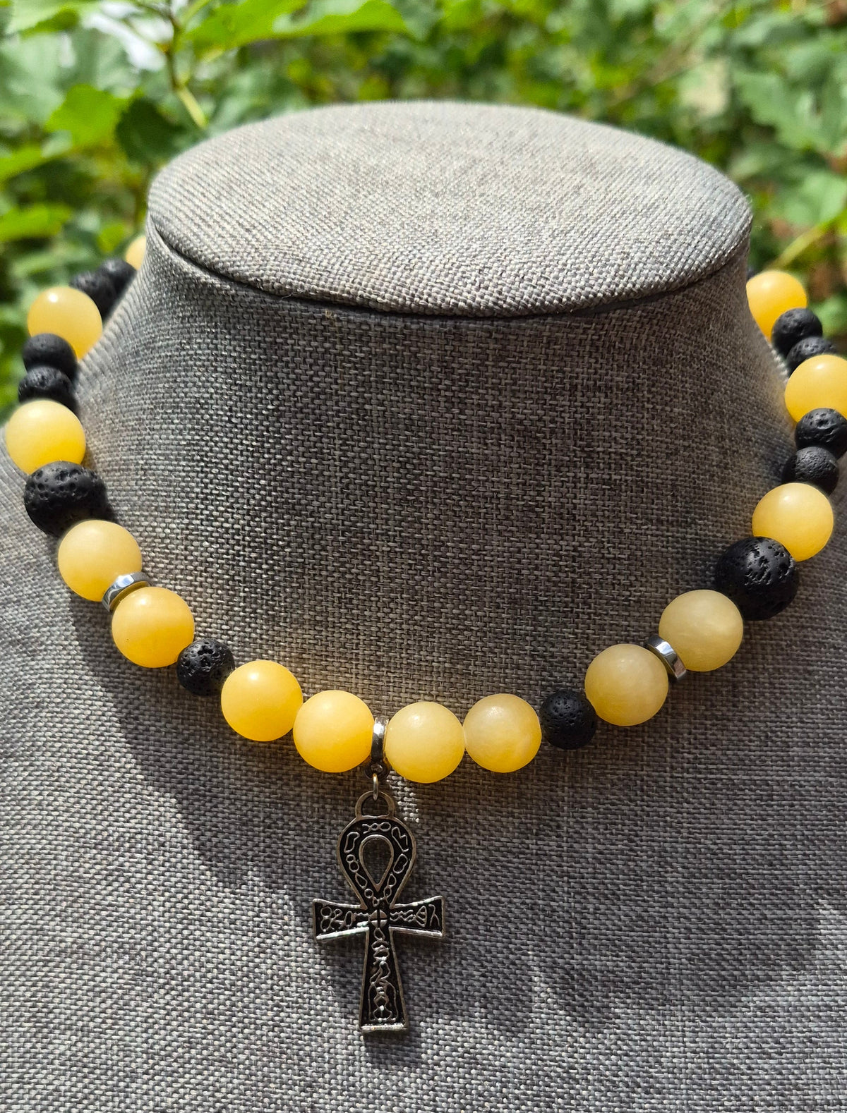 Yellow Jade W/ Ankh