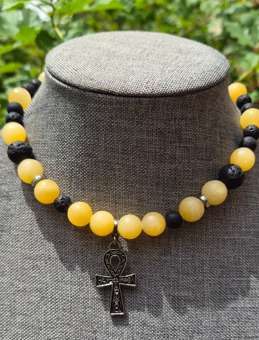 Yellow Jade W/ Ankh